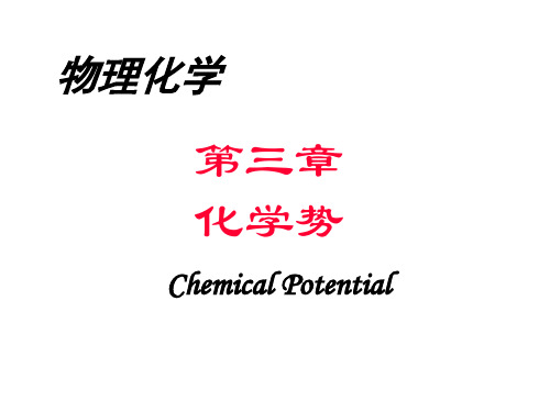 物理化学第三章分析解析