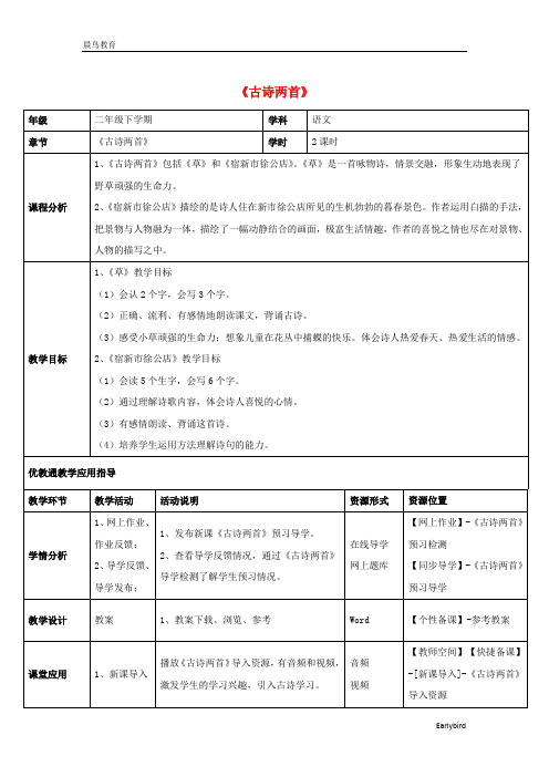 二年级语文下册 2.古诗两首素材  人教版