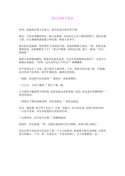 我扎的辫子教训