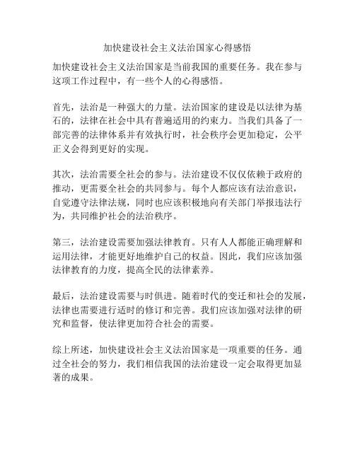 加快建设社会主义法治国家心得感悟