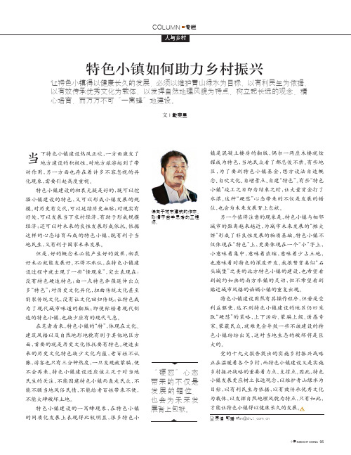 特色小镇如何助力乡村振兴