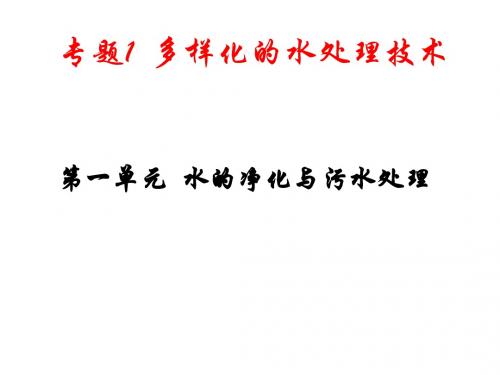 2019高中化学选修二苏教版1.1水的净化与污水处理(共24张PPT)