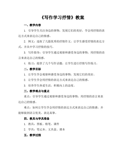 《写作学习抒情》教案