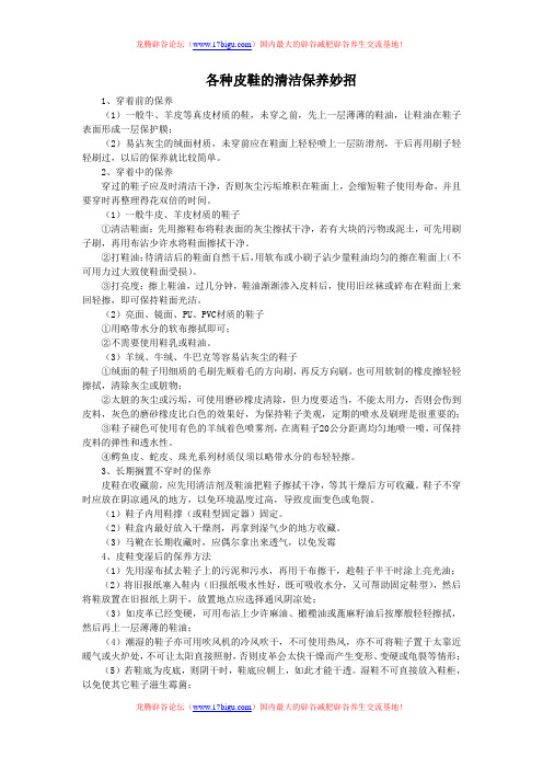 各种皮鞋的清洁保养妙招