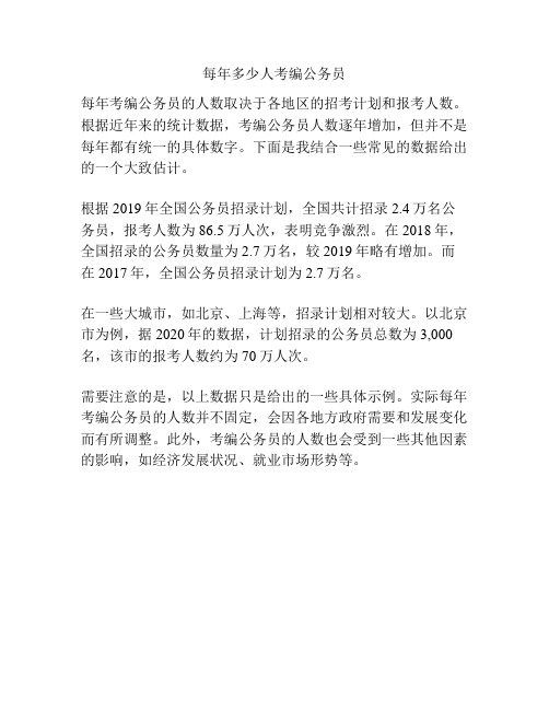 每年多少人考编公务员