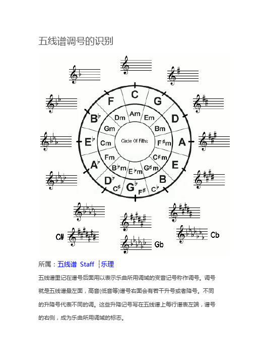 五线谱调号的识别