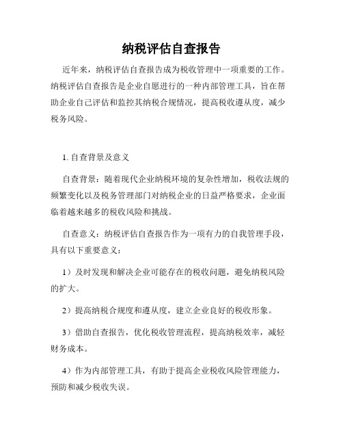 纳税评估自查报告