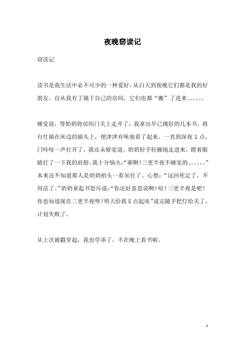 夜晚窃读记