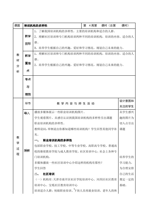 九年级下学期《社会职业》教案4周 第二课