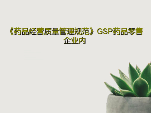 《药品经营质量管理规范》GSP药品零售企业内66页PPT