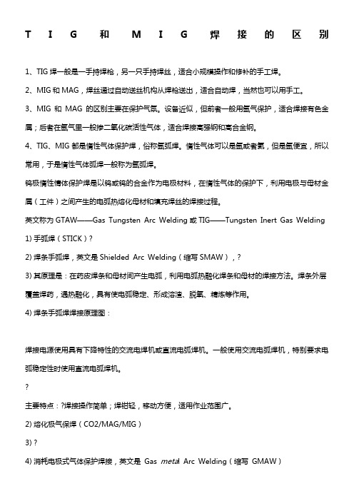 TIG和MIG焊接的区别