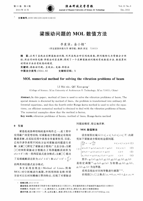 梁振动问题的MOL数值方法