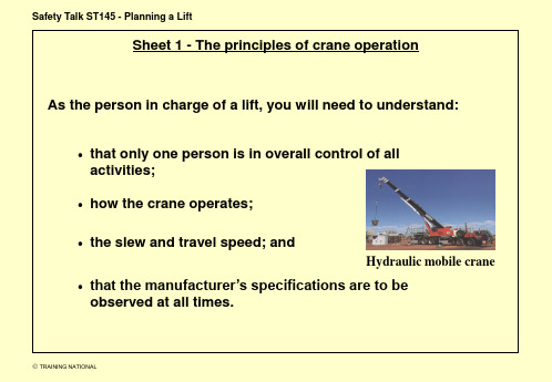 Crane Safety(起重机安全,PPT英文培训教材)