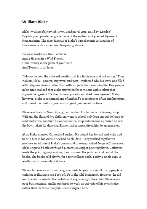 William Blake英文简介