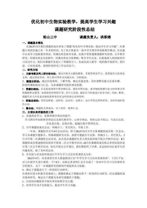 洪 -课题研究阶段性报告