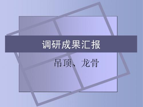 吊顶、龙骨调研成果汇报22