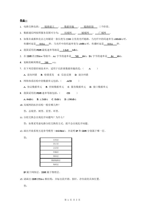宽带通信网习题及解答
