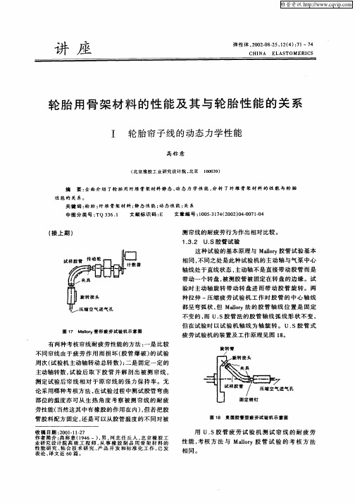 轮胎用骨架材料的性能及其与轮胎性能的关系  Ⅰ  轮胎帘子线的动态力学性能