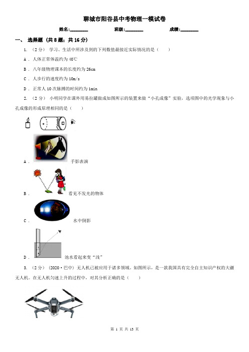聊城市阳谷县中考物理一模试卷  