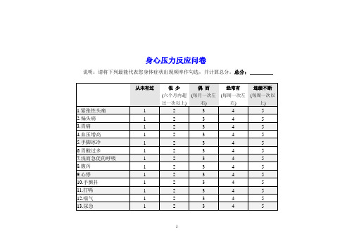 生活事件压力量表