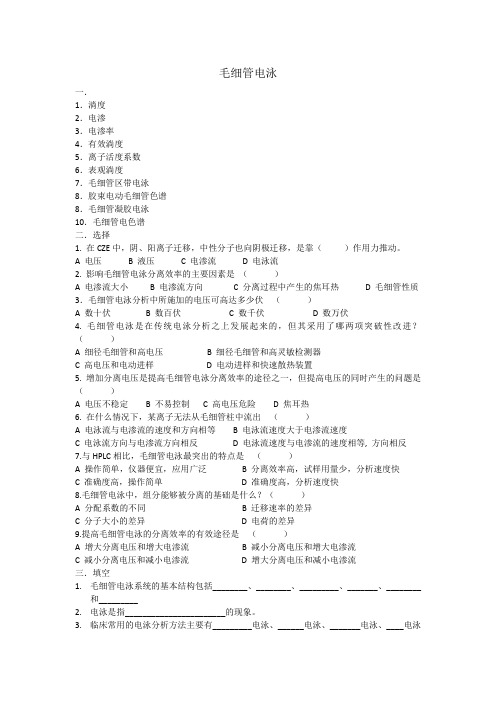 毛细管电泳