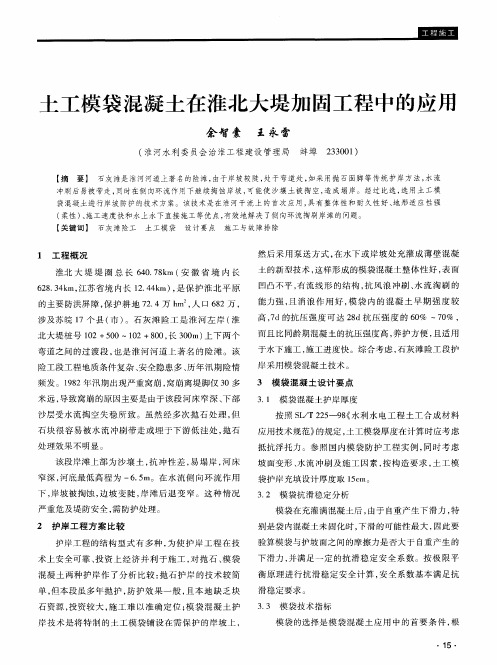 土工模袋混凝土在淮北大堤加固工程中的应用