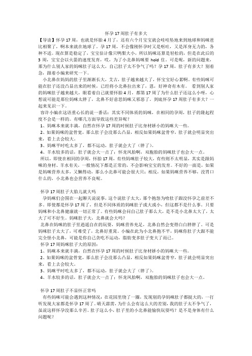 怀孕17周肚子有多大_1