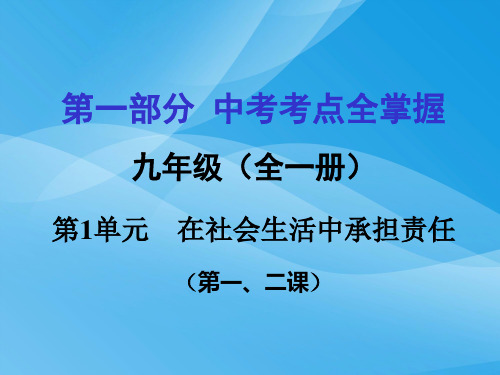 中考政治九年级考点全掌握：第1-2课优质课件PPT