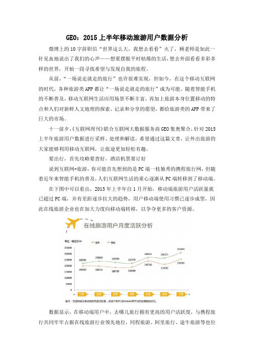 GEO：2015上半年移动旅游用户数据分析