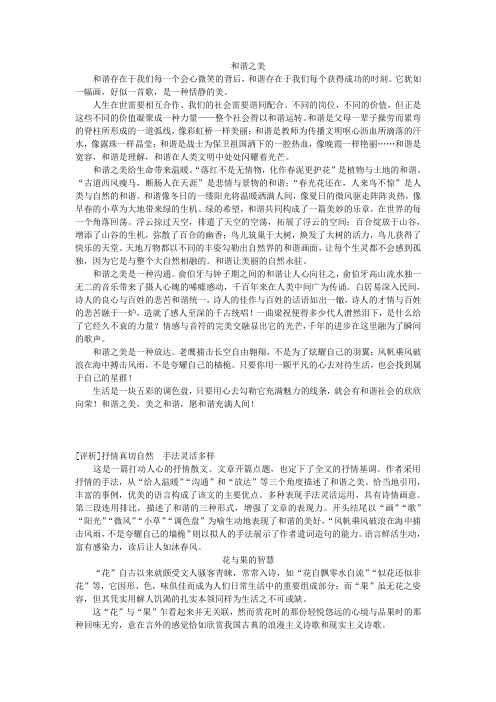 2010年高考安徽卷优秀作文评析