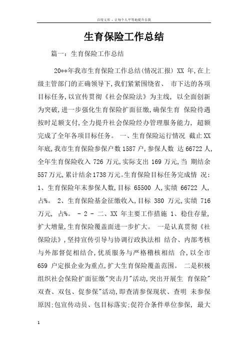 生育保险工作总结