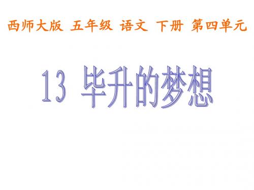 《毕升的梦想》第一课时