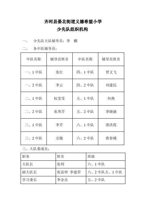 少先队组织机构