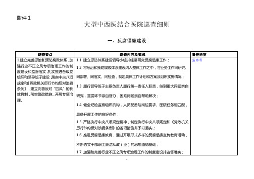 大型中西医结合医院巡查细则汇总