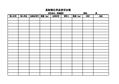易制毒化学品使用台账