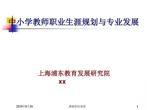 中小学教师职业生涯规划与专业发展.pptx