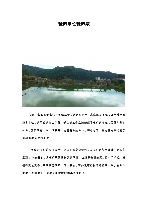 我的单位我的家