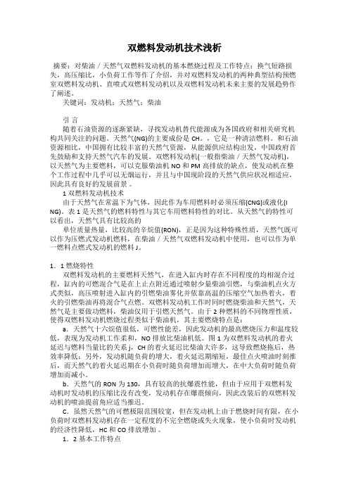 双燃料发动机技术浅析