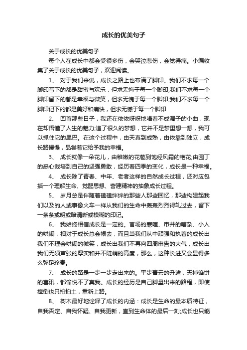 关于成长的优美句子