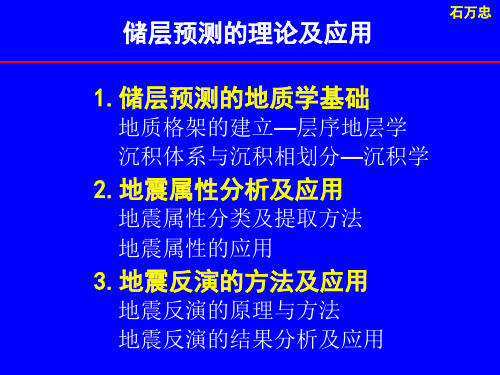储层预测的理论及应用