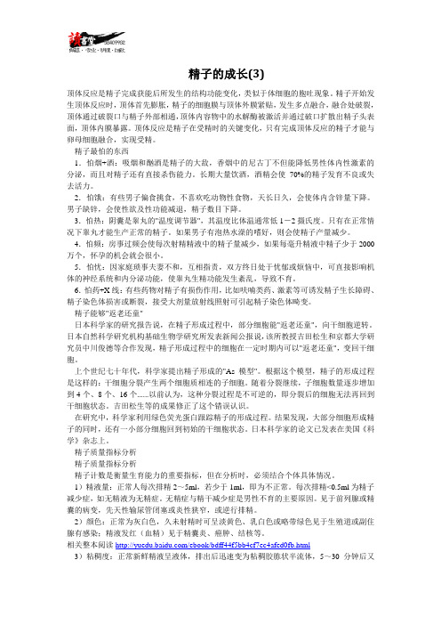 【两性基础知识】精子的成长(3)