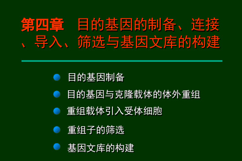 第四章 目的基因的制备、连接、导入与基因文库的构建(ye)