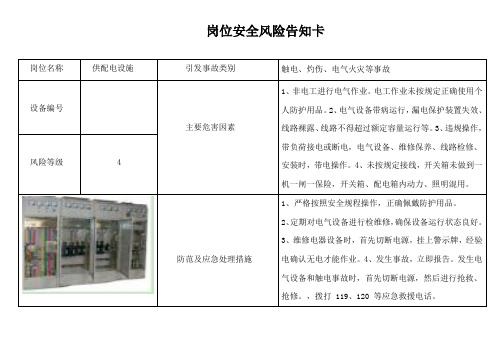 供配电设施安全风险告知卡