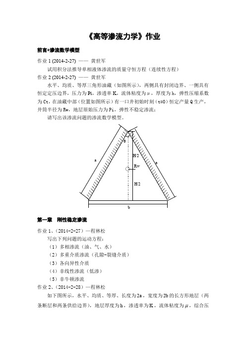 高等渗流力学作业-完整版