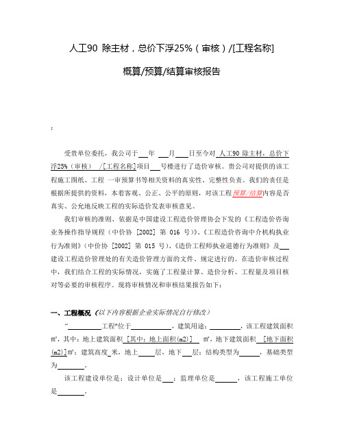 审计审核分析报告模板