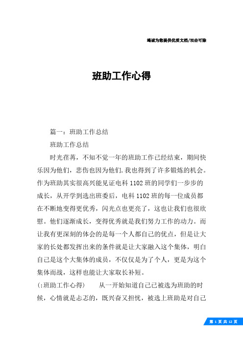 班助工作心得