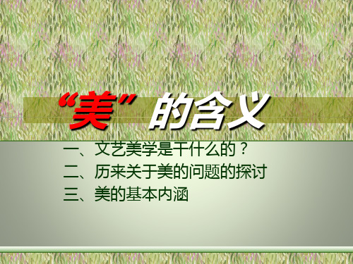 (文艺美学课件)美学
