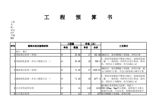 工    程    预    算    书