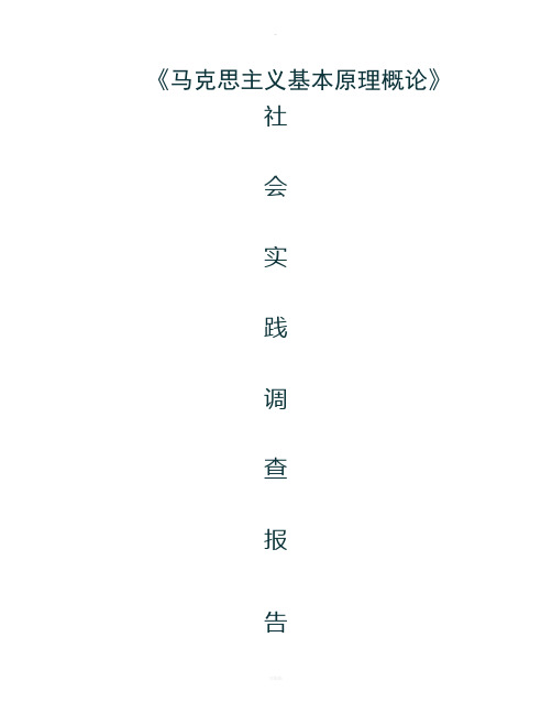 马原社会实践调查报告