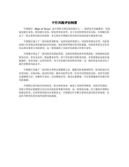 中行风险评估制度